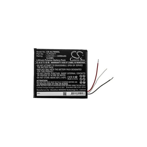 Realpower Li-Polymer akku (3,85V / 2450mAh, Alcatel TLP025F7 kompatibilis) FEKETE