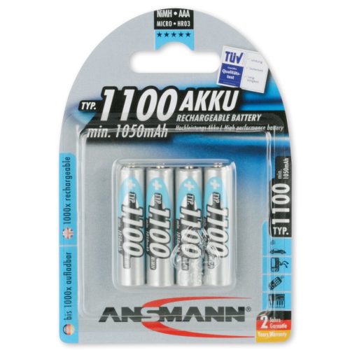 ANSMANN Ni-MH AAA/mikro 1100 mAh akkumulátor 4 db/csomag