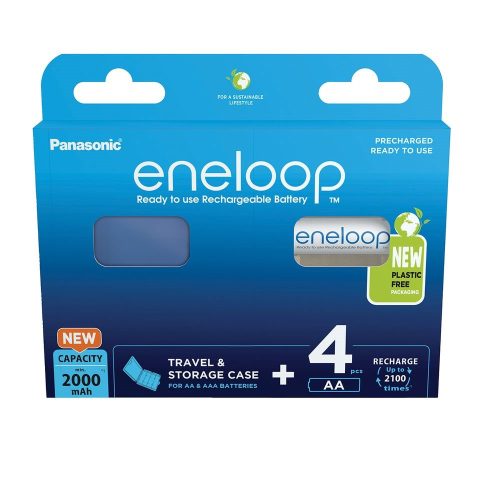 eneloop BK-3MCDEC4BE AA/ceruza 2000mAh Ni-MH akkumulátor 4db/csomag + akkubox