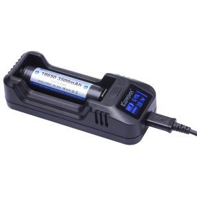   KeepPower LCD akku töltő Li-ion 14500/16340/CR123/18650/26650 cellákhoz