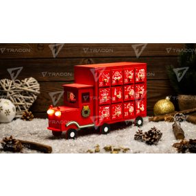 LED karácsonyi adventi kalendárium,autó, elemes (X24009)