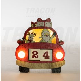 Led karácsonyi kocka naptár, autó, fa, elemes (X22073)