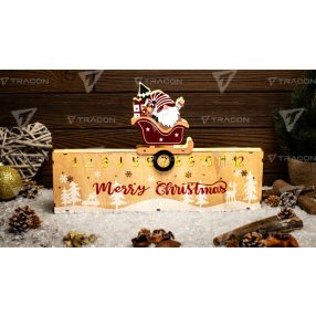   Led karácsonyi állítható naptár, manó, fa, elemes (X24017)