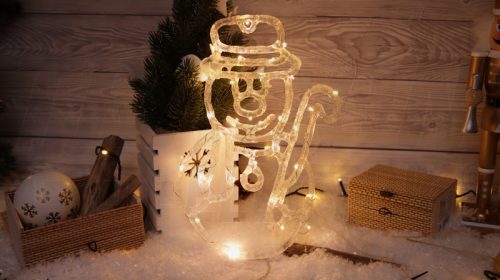 CHRASM30WW LED karácsonyi ablakdísz,hóember,elemes (X23003)