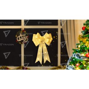 LED karácsonyi masni, arany, elemes (X24028)