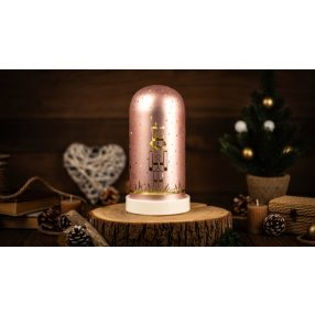 LED karácsonyi bura, diótörő, üveg, elemes (X25010)