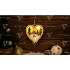 LED karácsonyi ablakdísz,szarvas,szív,elemes (X24010)