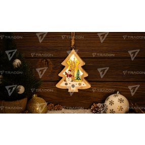 LED karácsonyi ablakdísz,hóember,fenyő,elemes (X24013)