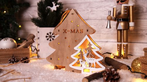 CHRHT7WW LED karácsonyi fenyőfa,fa,elemes (X23006)
