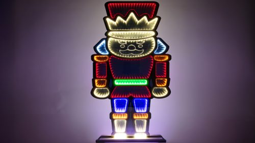 LED karácsonyi tükördísz , diótörő, USB (X25015)