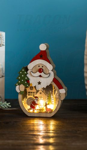 CHRSCW3WW LED karácsonyi dekoráció, mikulás, elemes (X22090)