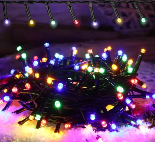 Karácsonyi fényfüzér, színes,kültéri/beltéri (X25030)