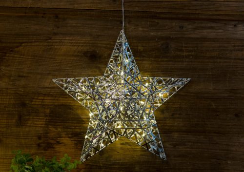 CHRSTM30WW LED karácsonyi ablakdísz, csillag, fém, elemes (X22046)