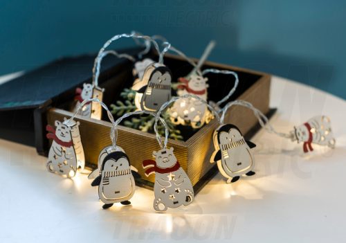 CHRSTPBW10WW LED karácsonyi lánc, pingvin,medve, elemes (X22072)