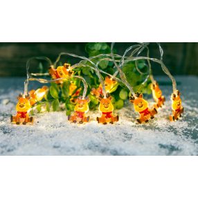 LED karácsonyi lánc, szarvas,elemes (X22068)