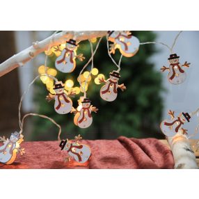 LED karácsonyi lánc, hóember,elemes (X22071)