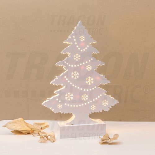 CHRTRWW7WW LED karácsonyi fenyő, fehér, fa, elemes (X22100)