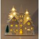 CHRWHCH10WW LED karácsonyi templom, fa, elemes (X22084)