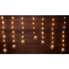 LED karácsonyi ablakdísz,lánc,hópehely,elemes (X23021)