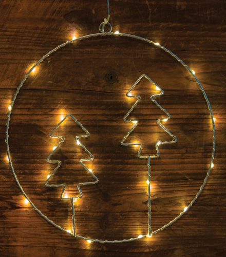 CHRWT30WW LED karácsonyi ablakdísz,fenyőfa,elemes (X23001)