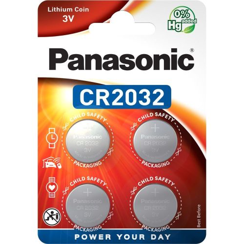 Panasonic CR2032 3V lítium gombelem 4db/csomag