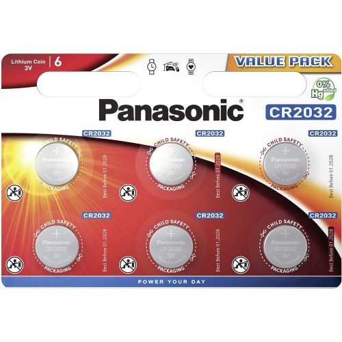 Panasonic CR2032 3V lítium gombelem 6db/csomag