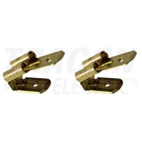   Szigeteletlen rátolható csatlakozó csap+hüvely, sárgaréz