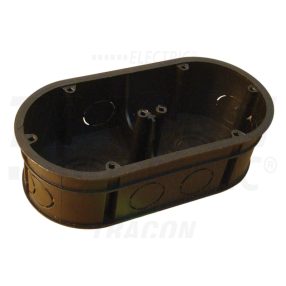 Perforált szerelvénydoboz süllyesztett, dupla, fekete