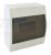 Falon kívüli elosztódoboz, füstszínű ajtóval, N/PE sínnel