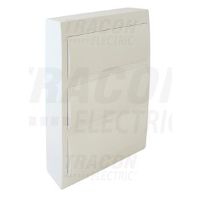 Falon kívüli elosztódoboz fehér ajtóval, N/PE sínnel