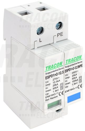 ESPD1+2-12.5-1+1P T1+T2 AC típusú túlfeszültség  levezető, cserélhető betéttel