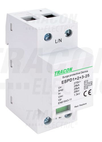 ESPD1+2+3-25-1P T1+T2+T3 AC típusú túlfeszültség levezető, egybeépített