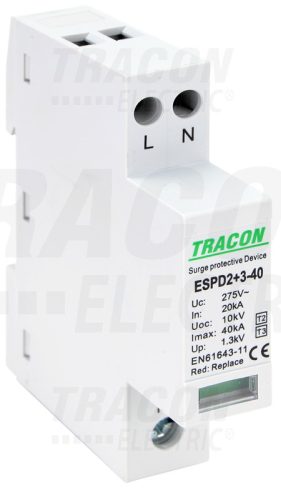 ESPD2+3-40-2P T2+T3 AC típusú túlfeszültség  levezető, egybeépített