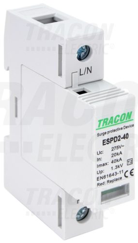 ESPD2-40-1P T2 AC típusú túlfeszültség levezető, cserélhető betéttel