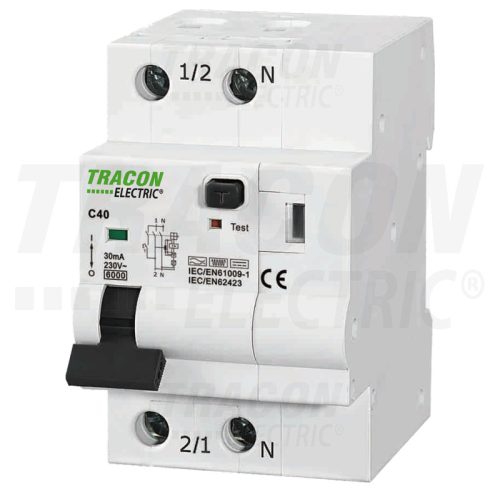 Kombinált védőkapcsoló, 2P, 3modul, C karakterisztika