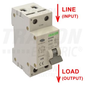 Kombinált védőkapcsoló, 2P, 2modul, B karakterisztika