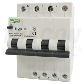 Kombinált védőkapcsoló, 4P, 4modul, B karakterisztika