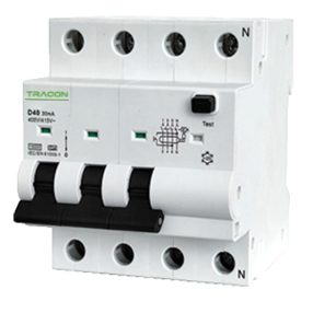 Kombinált védőkapcsoló, 4P, 4modul, B karakterisztika