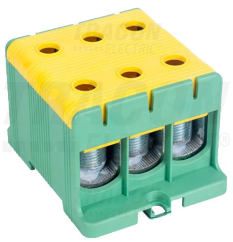 FLEAL-150/3ZS Főáramköri leágazó kapocs, sínre/felületre, zöld/sárga