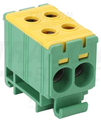 FLEAL-35/2ZS Főáramköri leágazó kapocs, sínre szerelhető, zöld-sárga
