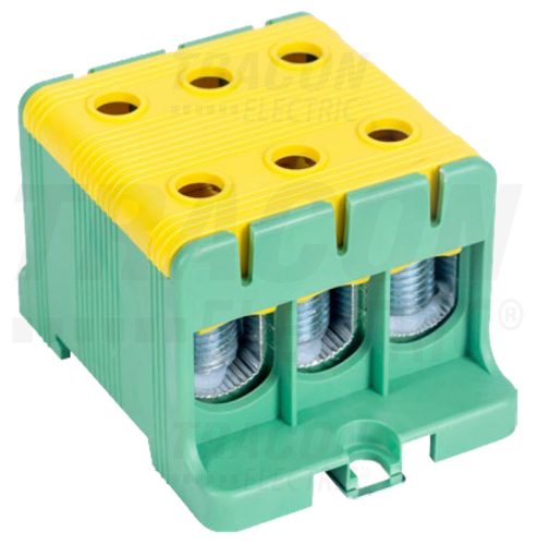FLEAL-95/3ZS Főáramköri leágazó kapocs, sínre/felületre, zöld/sárga