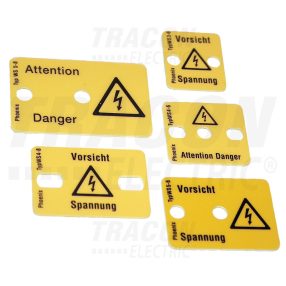 Figyelmeztető tábla sorozatkapocshoz, 8 raszteres, 5 modul