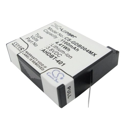 Gopro AHDBT-401, 335-06532-000,AHDBT-401 3.8V 1160mAh utángyártott akku Li-ion