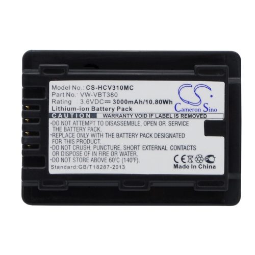 Panasonic VW-VBT380 3.6VV 3000mAh utángyártott akku Li-ion