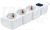 Hordozható elosztósáv kapcsolóval, fehér