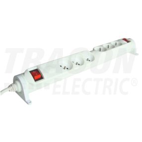   Forgatható-rögzíthető-csapos kivitelű elosztósáv, kapcsolós