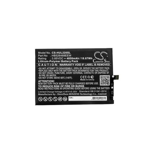 Realpower Li-Polymer akku (3,85V / 4850mAh, Huawei HB526488EEW kompatibilis) FEKETE