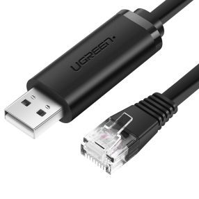   UGREEN CM204 konzol kábel USB - RJ45 hálózati eszközökhöz, 1,5m (fekete)
