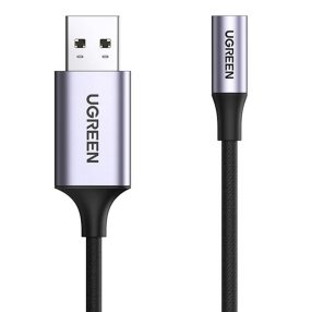   UGREEN CM477 Audió adapter, USB 3,5 mm-es mini jack 3,5 mm-es AUX csatlakozó (szürke)