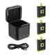 Box Telesin three-channel charger + 3 batteries for GoPro Hero 12 / 11 / 10 / 9 (GP-BNC-902-B)